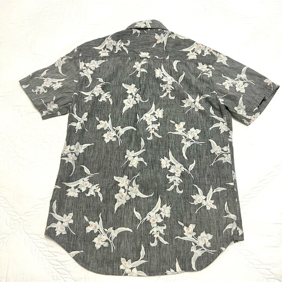 SUNRISE KINGDOM COTTON SOFT RELAXED ORCHIDS PRINT SHIRT SLEEVE BUTTON UP SHIRT - Picture 8 of 10
